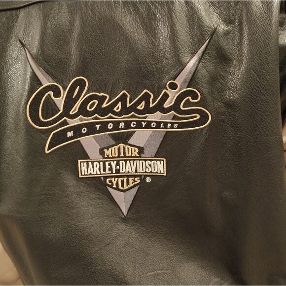 Vintage Harley Davidson Classic Varsity Bomber Leather Jacket Coat - Picture 4 of 13